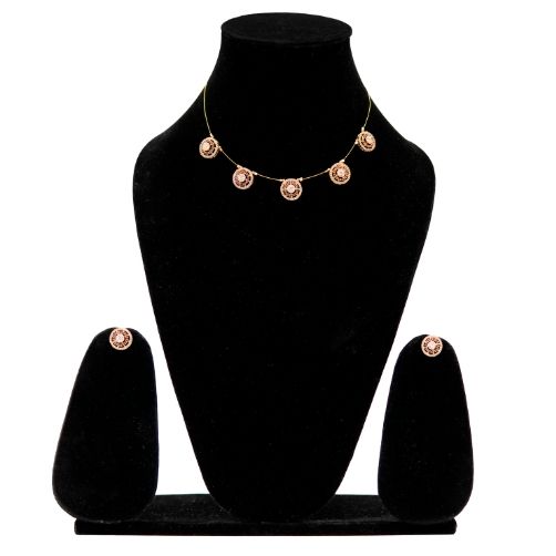 Elegant Gold Tone Designer Necklace Set